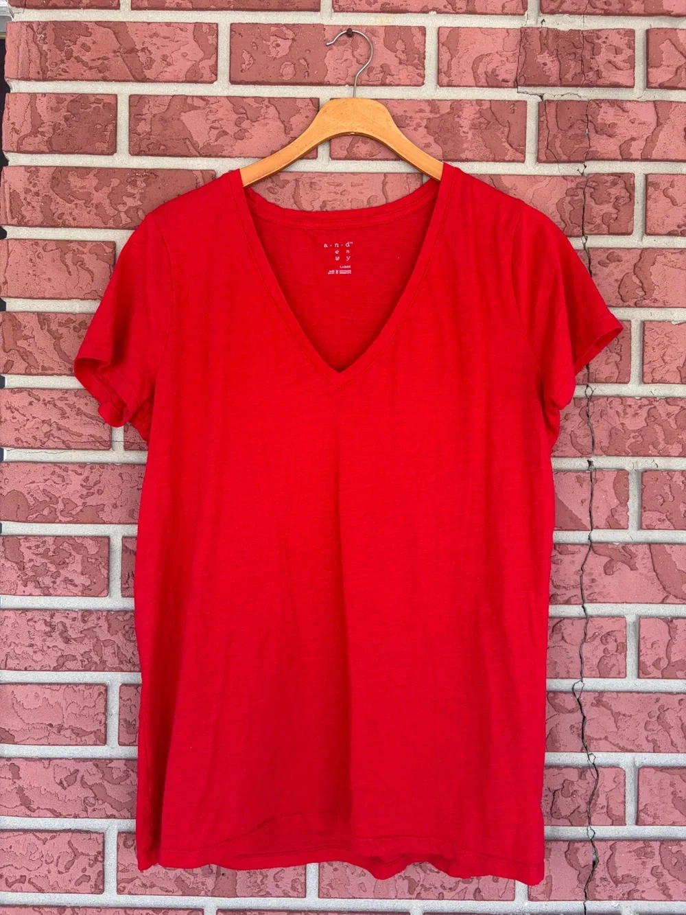 a new day Red V-Neck Short Sleeve Tee